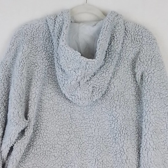 ASOS Pullover Oversized Sherpa Hoodie Size XS in Light Gray - Picture 6 of 16